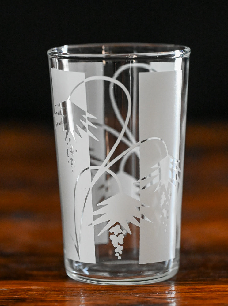 White Tropical Print Juice Glasses