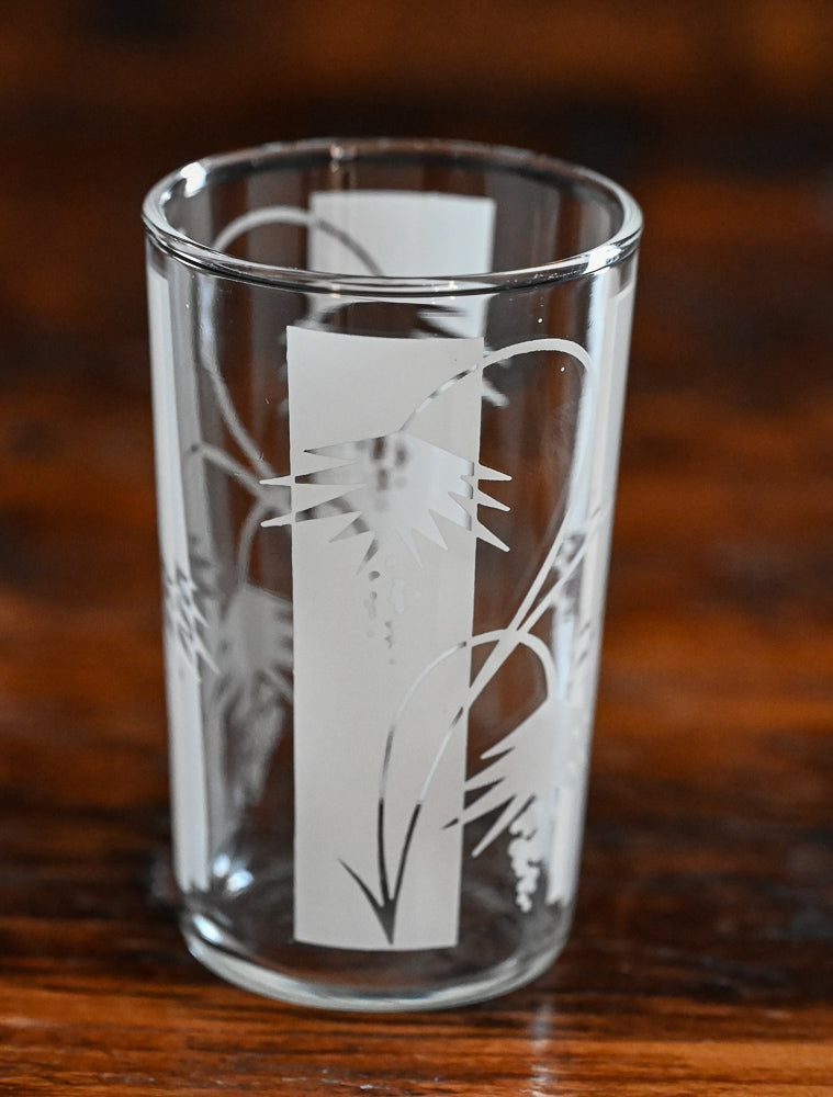White Tropical Print Juice Glasses