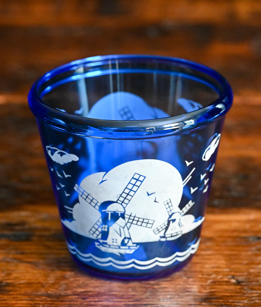 cobalt blue Hazel Atlas Windmill Ice bucket