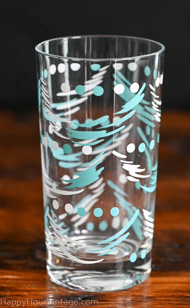 aqua and white pattern tumbler glasses MCM