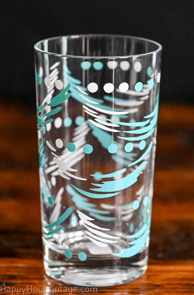 aqua and white pattern tumbler glasses MCM