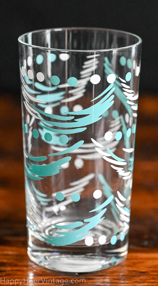 aqua and white pattern tumbler glasses MCM