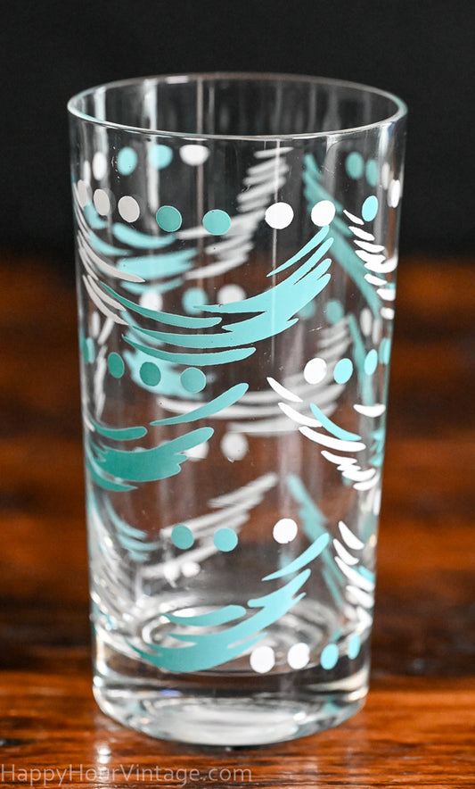 aqua and white pattern tumbler glasses MCM