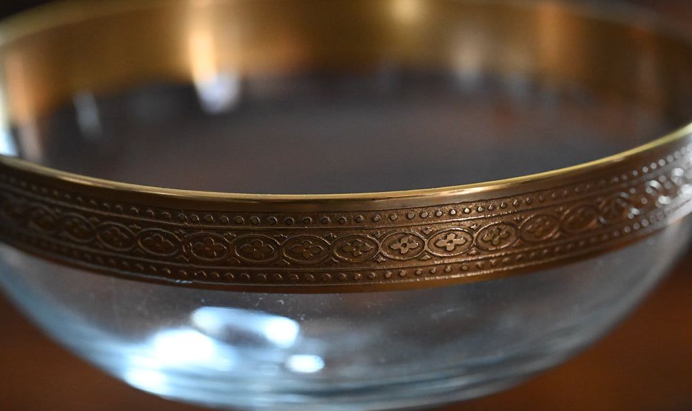 gold rimmed cocktail coupes