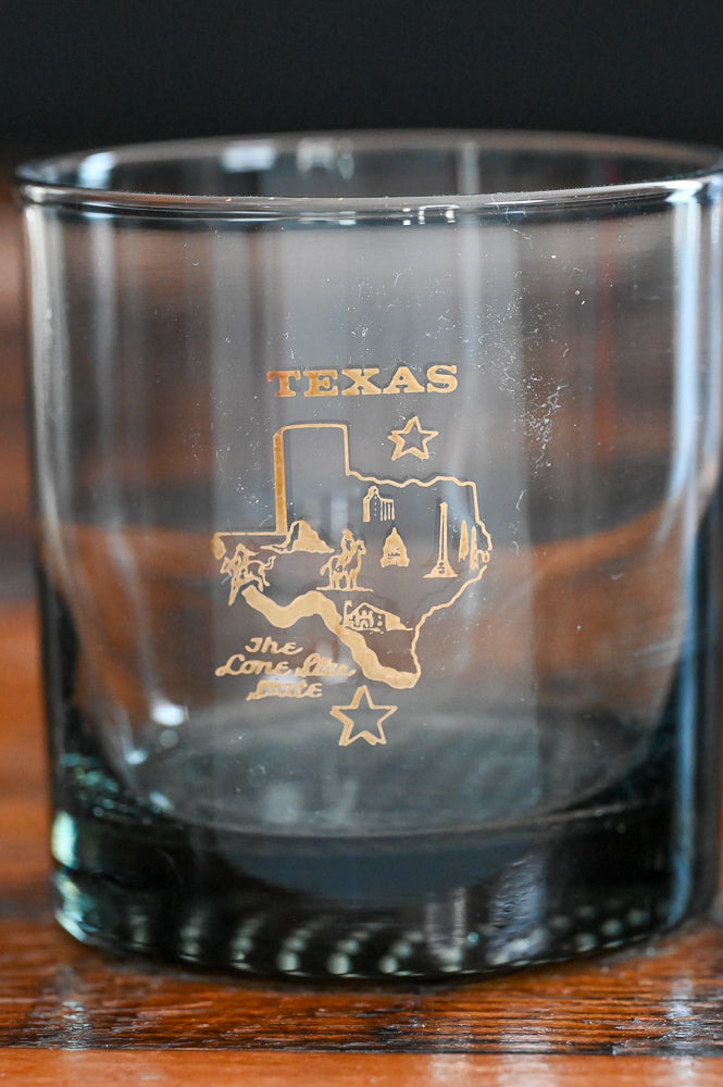 smoke grey rocks glass with gold texas