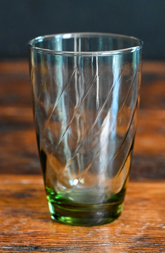 Libbey green swirl tumbler glasses