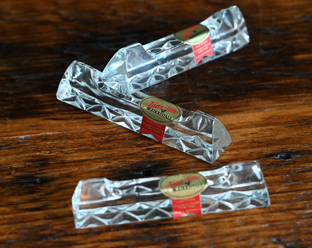 lead crystal Anna Hutte knife rests