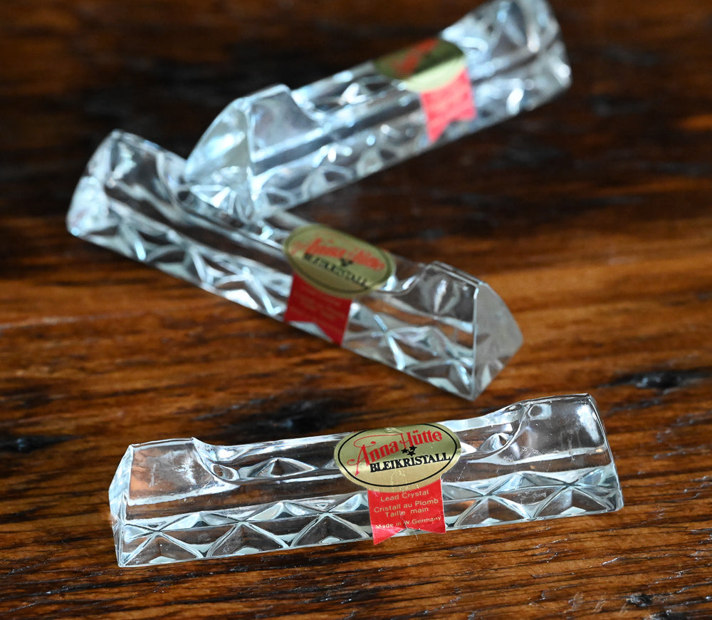 lead crystal Anna Hutte knife rests