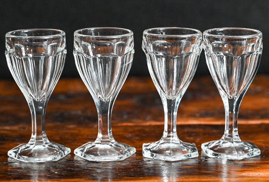 small clear cordial glasses