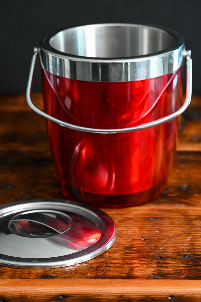 red and chrome casamoda ice bucket