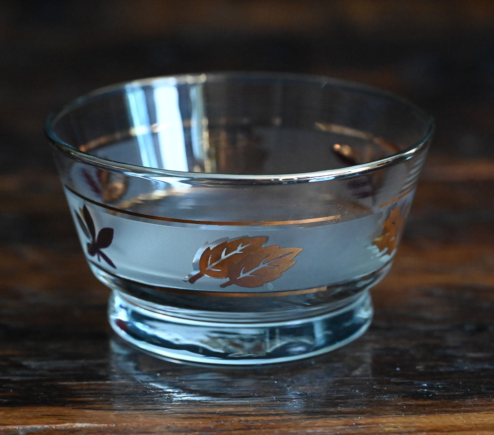 gold foliage Libbey footed dessert bowls