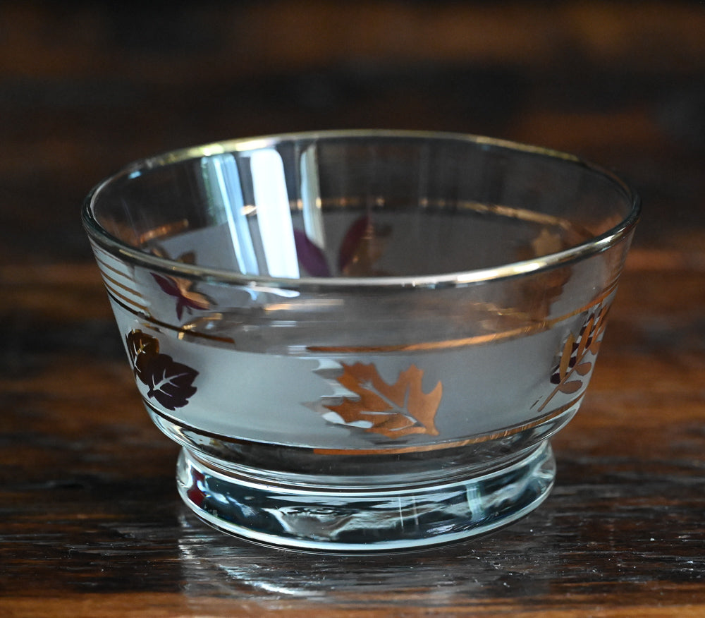 gold foliage Libbey footed dessert bowls