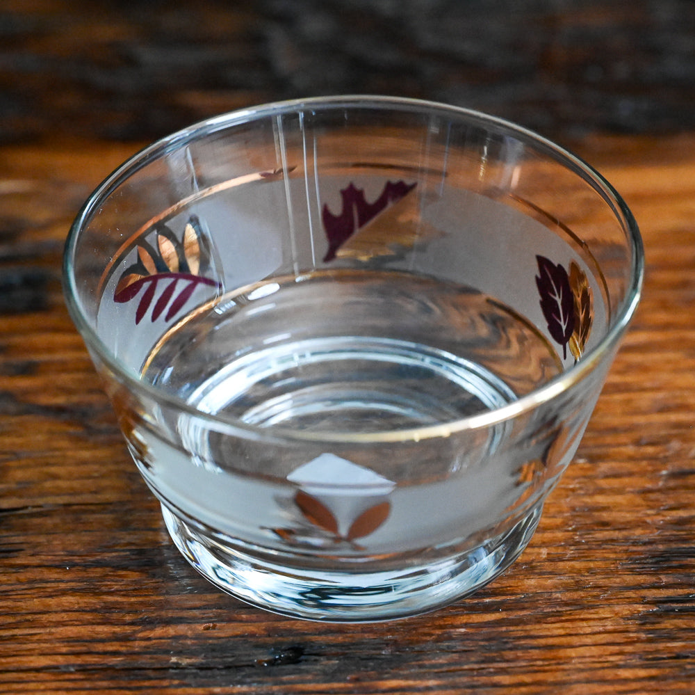 gold foliage Libbey footed dessert bowls