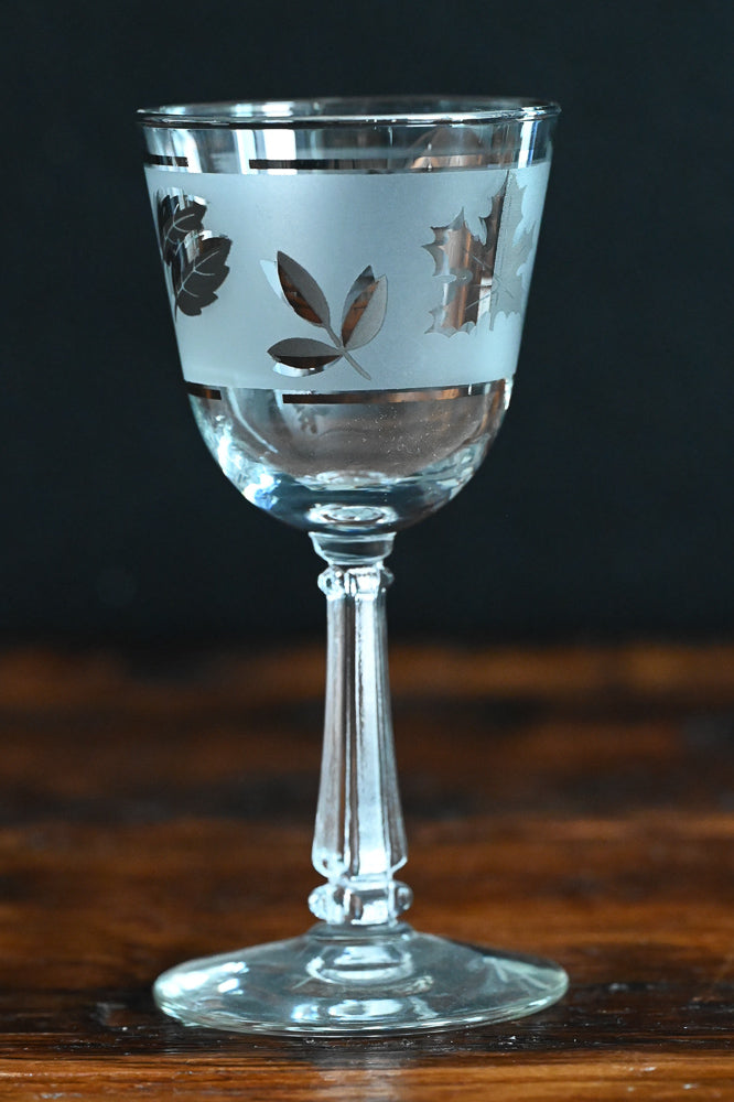 Libbey silver leaf frosted coupe glasses