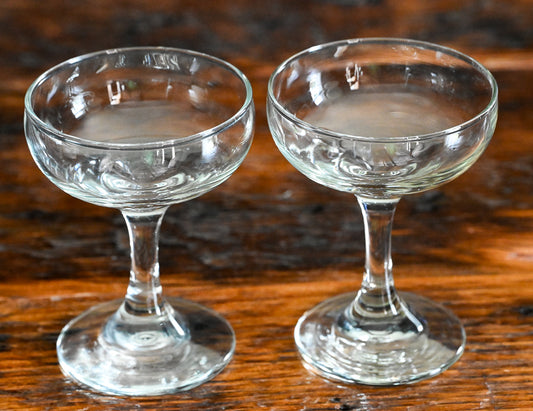 clear classic cocktail coupes