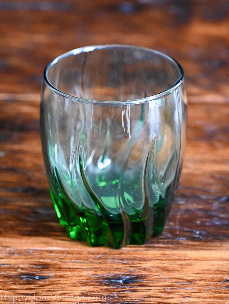 green swirl bottom rocks glasses