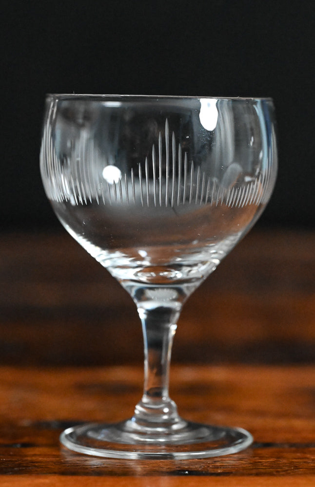 clear line etched wine glasses