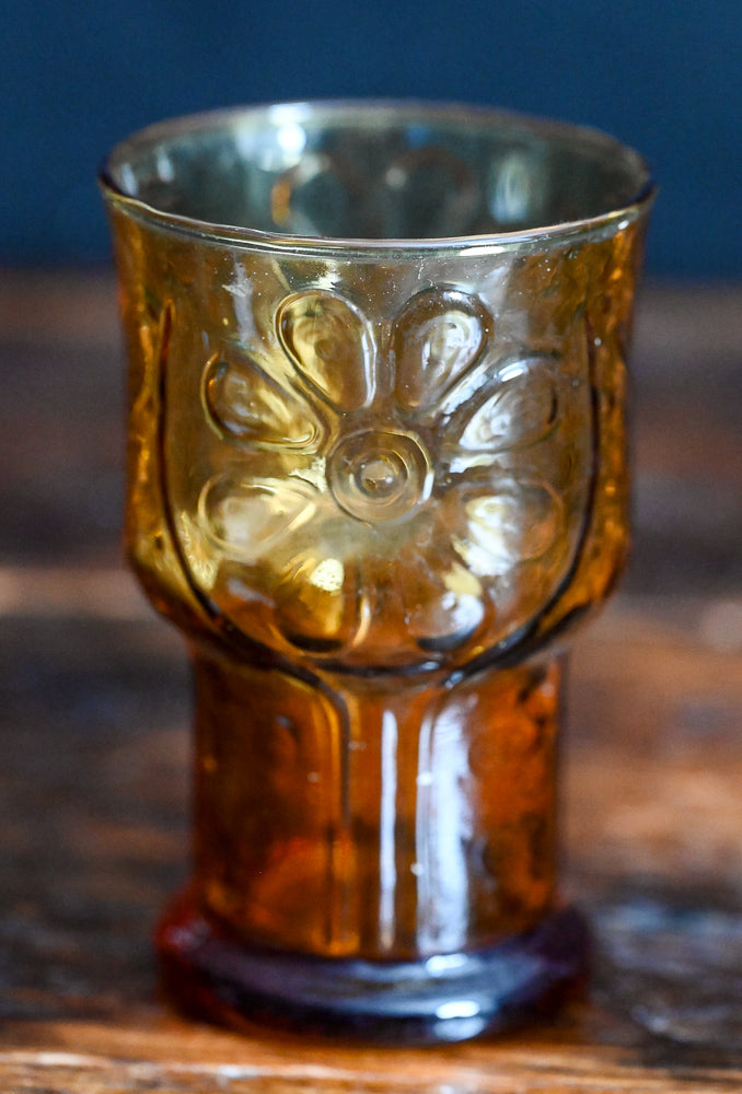 Libbey Country garden amber tumbler