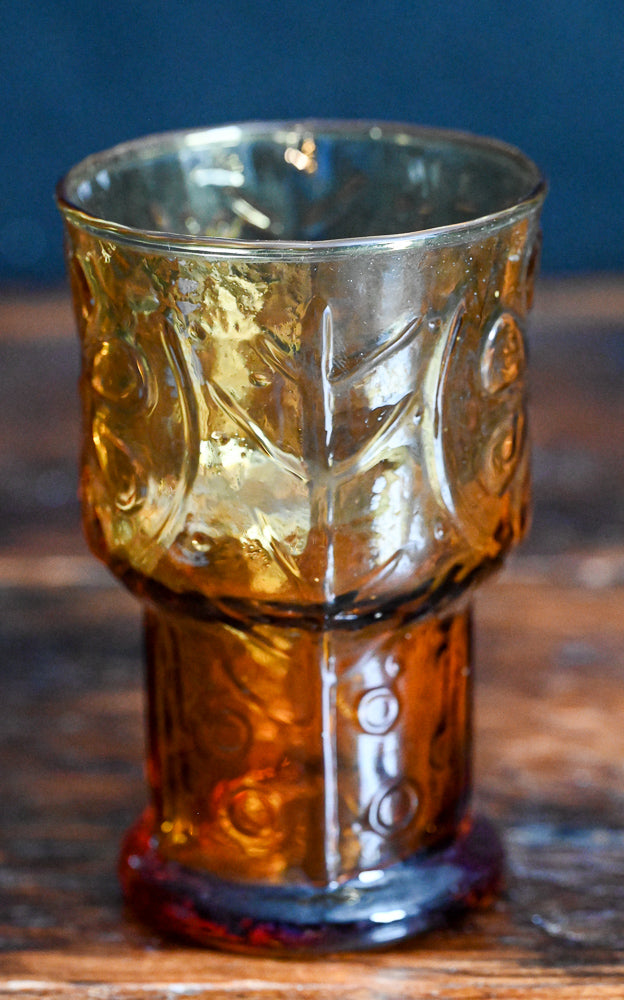 Libbey Country garden amber tumbler