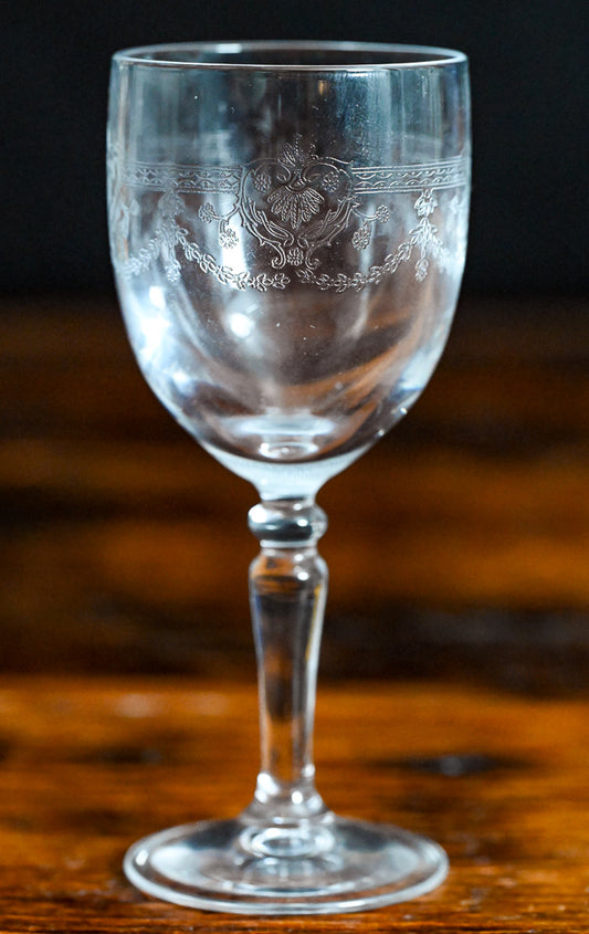 etched Cristal D'arques Dampierre cordial glasses