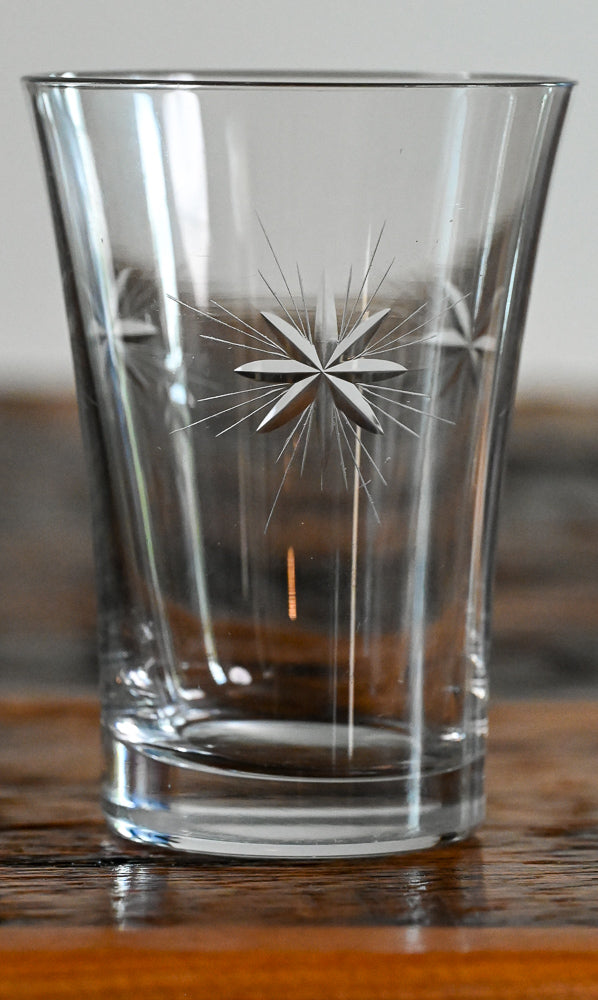 clear star etched tumbler