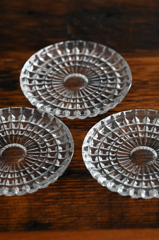 Fostoria clear glass coasters