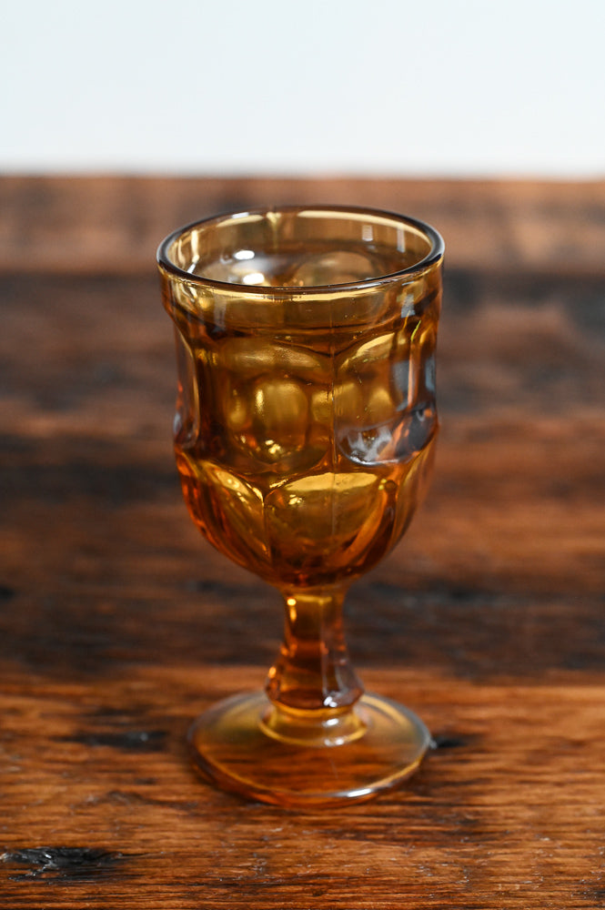 Libbey amber glass goblet