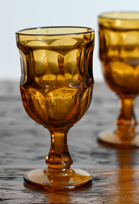 Libbey Ashburton Steam amber glass goblet