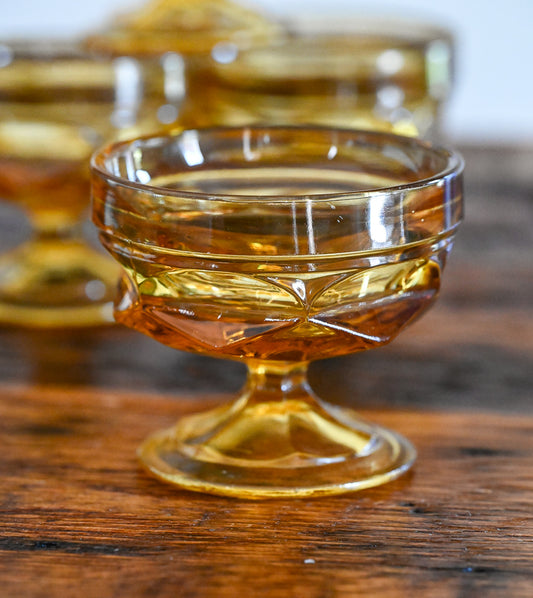 amber low sherbet glass