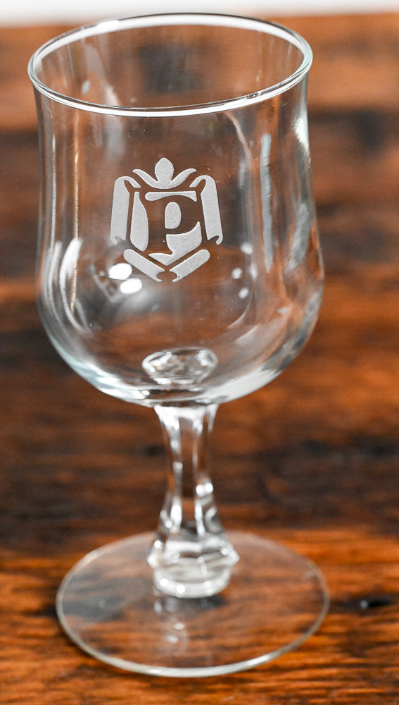 Glasses with engraved P