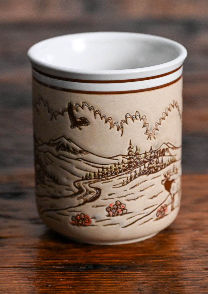 Brown western theme mug