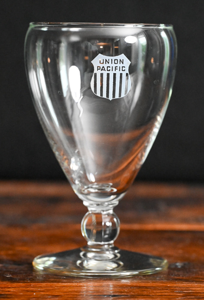 etched Union Pacific Water Goblets