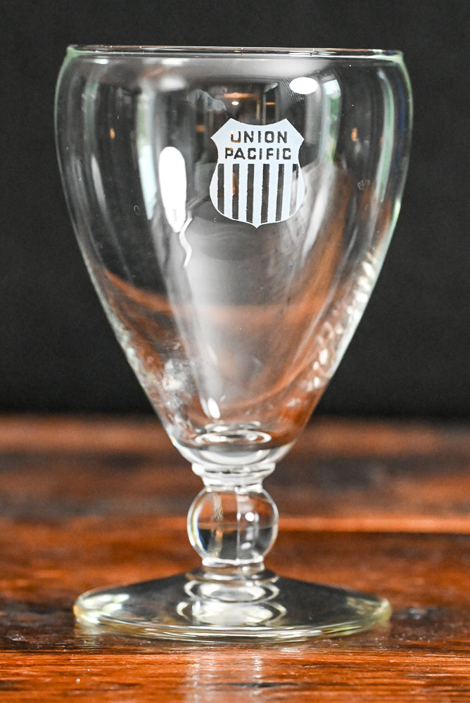 etched Union Pacific Water Goblets