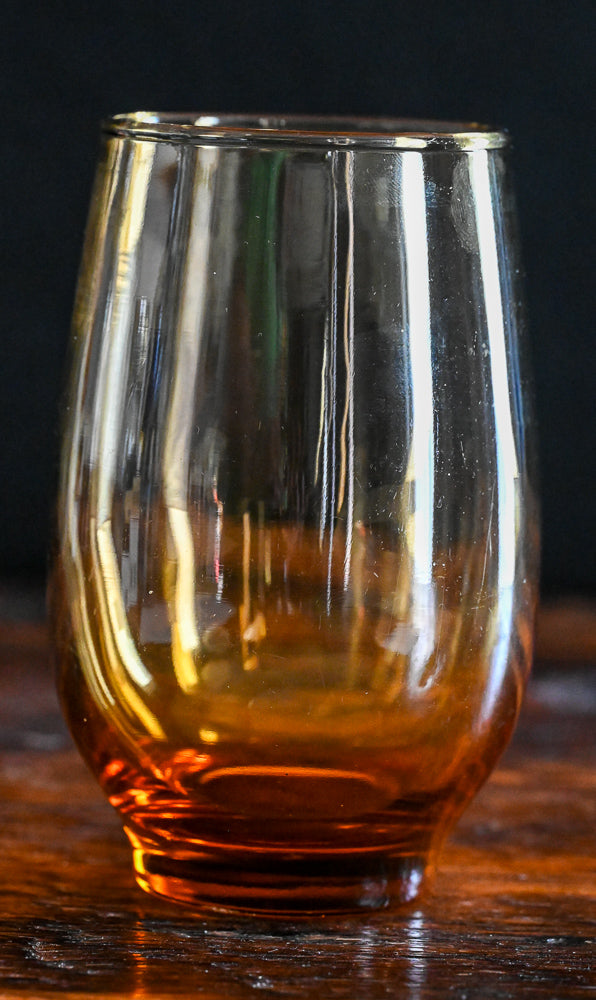 amber glass tumblers
