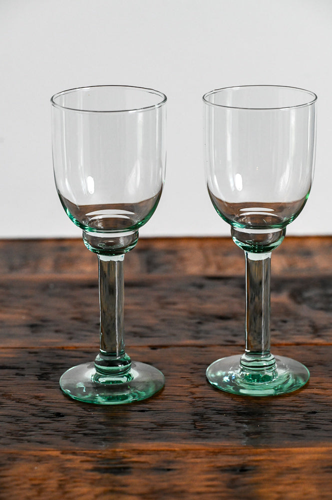 Pfaltzgraff  aqua glass goblets
