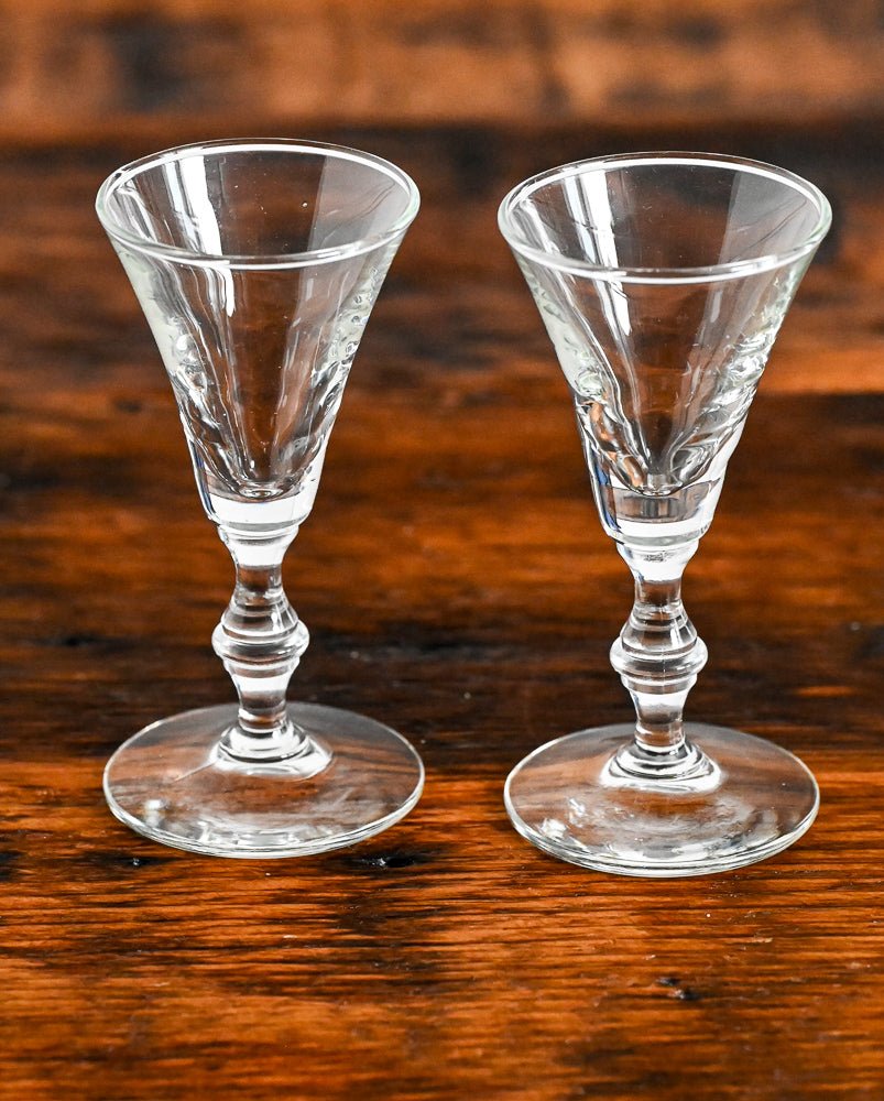 flared clear Libbey cordial glasses