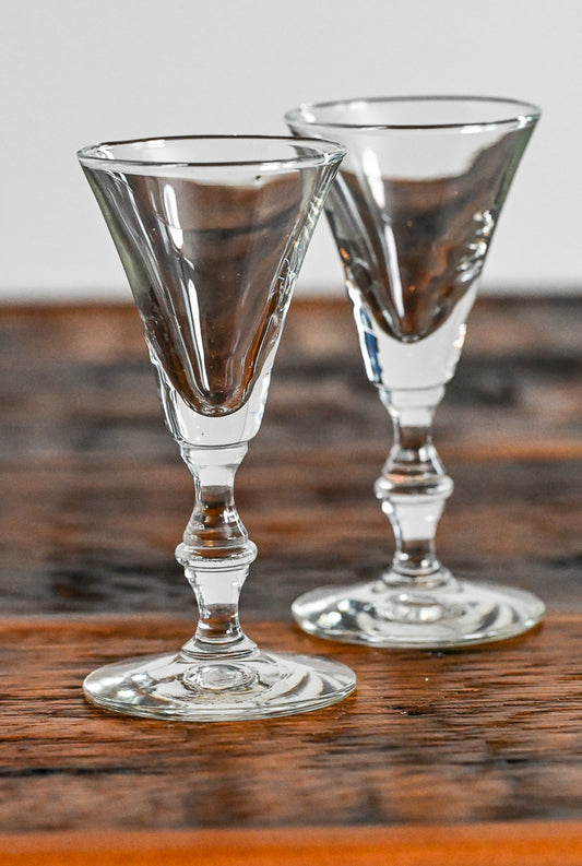 flared clear Libbey cordial glasses