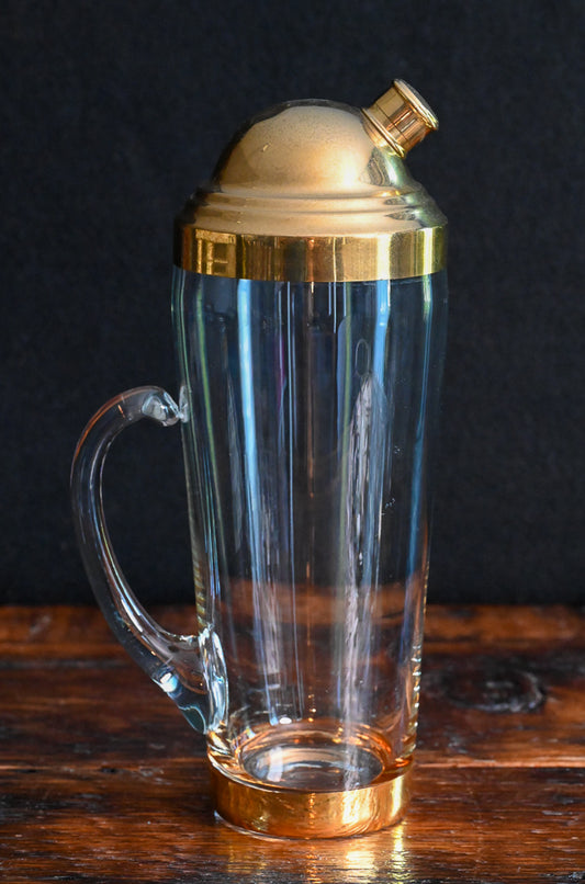 Atomic Glass Shaker, Brass Lid & 5 Matching Glasses