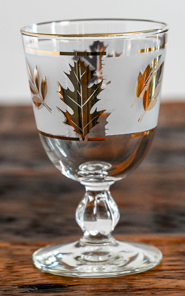 gold leaf frosted goblet