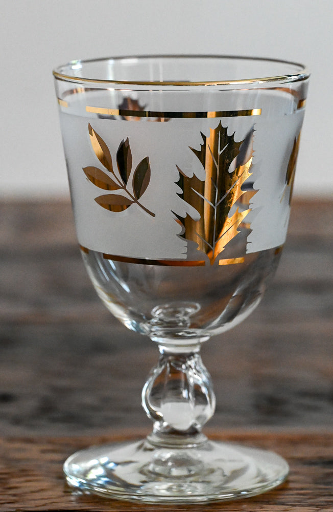 gold leaf frosted goblets