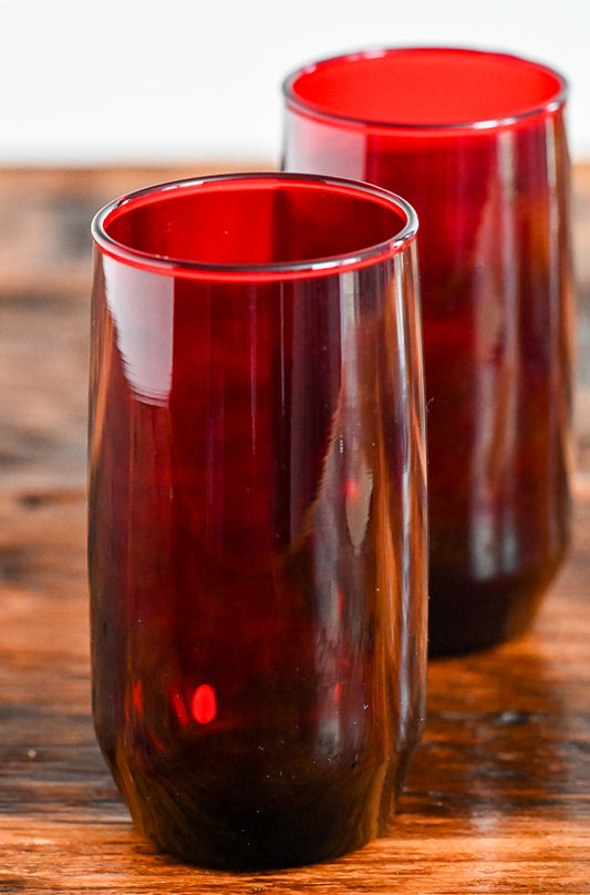Anchor Hocking Red glass tumblers