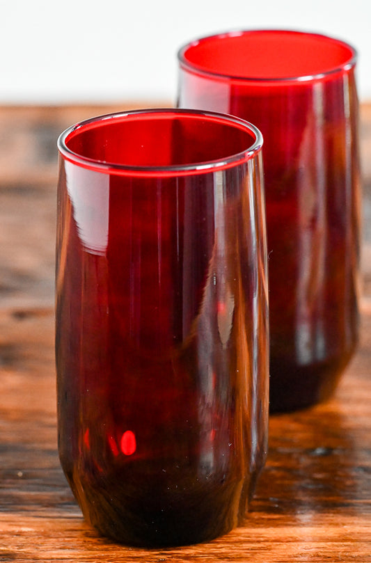 Anchor Hocking Red glass tumblers