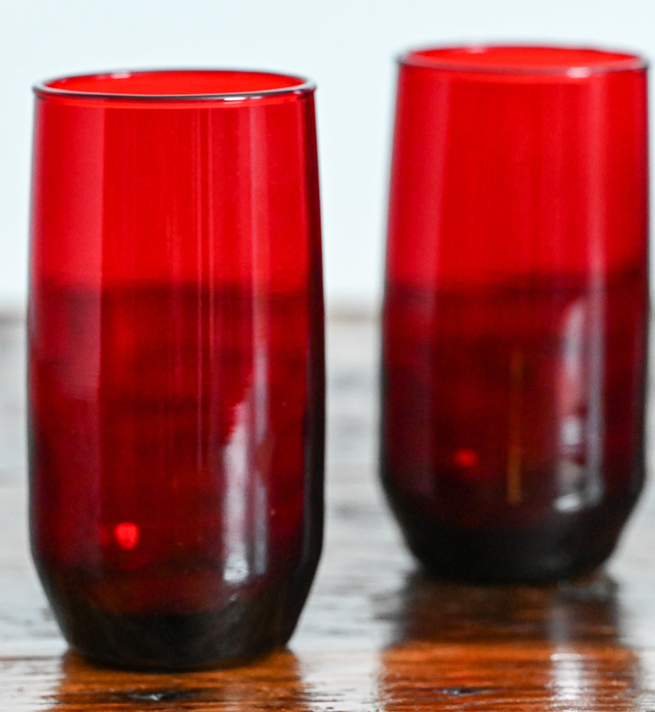 Anchor Hocking Red glass tumblers