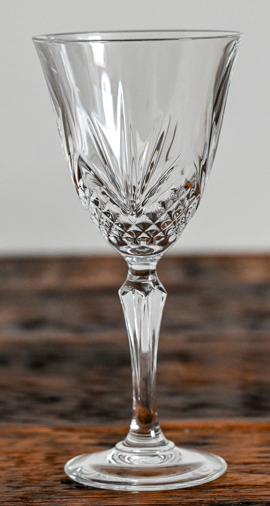 Cristal deFlandre clear cut crystal wine glass