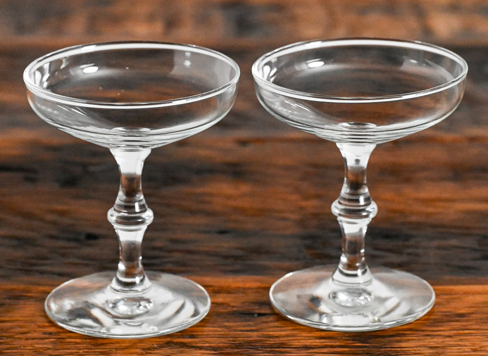 Libbey clear champagne coupes