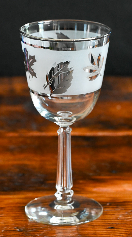 Libbey silver leaves MCM Water Goblet