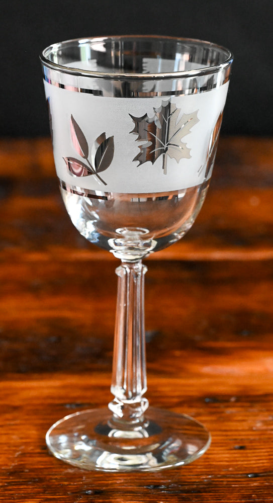 Libbey silver leaves MCM Water Goblet