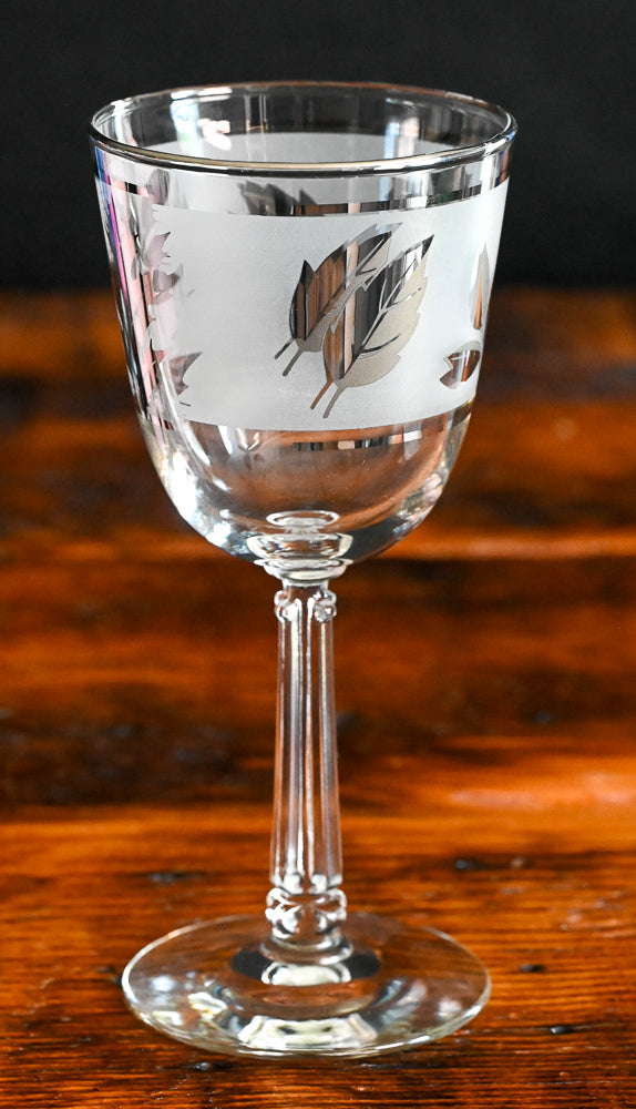 Libbey silver leaves MCM Water Goblet
