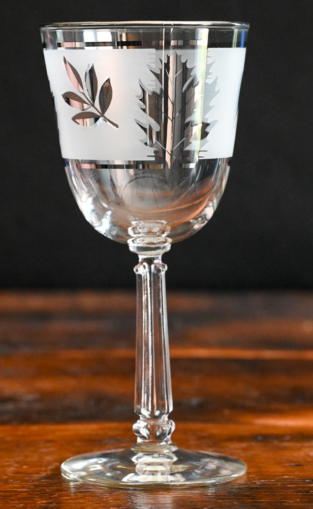 Libbey silver leaves MCM Water Goblet