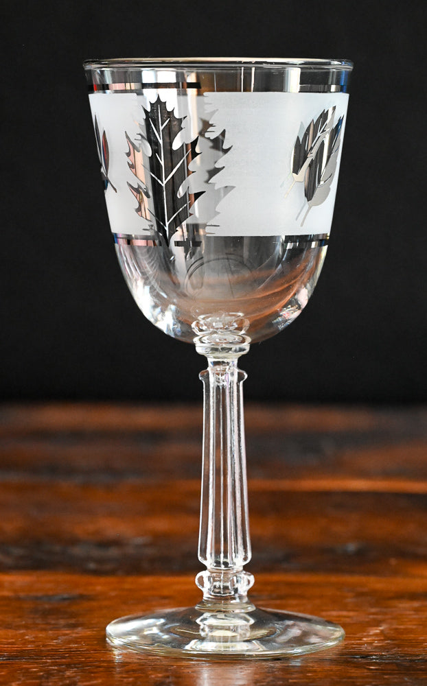 Libbey silver leaves MCM Water Goblet